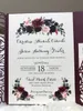 Plum Rose Trifold Laser Cut Wedding Uitnodigingen Parel Shimmy Pocket Huwelijk Nodig Bourgondië Bruids Douchekaarten Jassen met riem uit