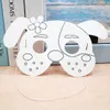 Kindergarten Painting Handmade DIY Graffiti Blank Mask Art Material Owl Cartoon Paper Mask Painting Suitable for Children3094522