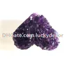 2 pezzi 30-40 mm splendido naturale viola intenso ametista quarzo agata geode cristallo cluster druzy pietra a forma di cuore campione minerale dall'Uruguay