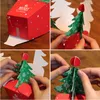 3D DIY شجرة عيد الميلاد هدية مربع مع بيل كوكي للأغذية صناديق الورق ميلاد سعيد عيد الميلاد الديكور ورقة صندوق كاندي أبل التغليف XD22440