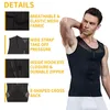 Män Bröstkompressionskjorta Gynecomastia Vest Slimming Shirt Body Shaper Tank Top Front Zipper Corset för Man Shapewear