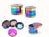 Ice Blue 4 Layers Herb Grinder Smoking Accessories 40 50 63mm Diameter Zinc Alloy Rainbow Mini Tobacco Grinders Spice Crusher