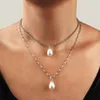 Partihandel-fashion chokers halsband charm Pärla Multi-skikt hängande halsband Bohemian strandkrage kedja boho smycken presenttillbehör