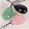 3 pcs 40*25mm Drilled jade Egg natural stone rose quartz crystal ball Pelvic Kegel Exercise Tightening Vaginal Muscle yoni Eggs