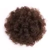 Afro слоеного Короткий хвостик Синтетический Puff Afro Короткие Kinky завитые Chignon волос Bun кулиской хвостик Wrap Шиньон Поддельный Наращивание волос
