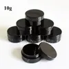 500pcs 10g pots en plastique noir petits pots de crème ronds 10ml bouteille cosmétique maquillage pot livraison gratuite