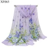 2019 Sezon drukarnia kobieta szyfon długi jedwabny szalik szal yiwu kwiaty i rośliny mały szalik prezent new moda 9006047