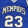 2020 NOWOŚĆ MEMPHI TIGERS BOCKI BOCKI BOCKINGES NCAA 23 Rose Blue All Szygowane i haftowe mężczyzn rozmiar młodzieży