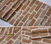 Rustik Vintage 3D sahte tuğlalar duvar kağıdı rulo pvc retro endüstriyel çatı duvar kağıdı kırmızı kahverengi gri su geçirmez yıkanabilir