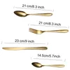 4Pcs/Set Gold Cutlery Knife Flatware Set Stainless Steel Tableware Western Dinnerware Fork Spoon Steak Travel Dinnerware Set VT1534