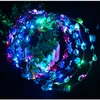 Мигающий светодиодный Струны Glow Flower Crown ободки Light Party Rave Цветочные волос Garland Luminous Венок Свадебный Цветочница детские игрушки