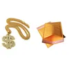 Golden Bling Big Dollar $ Signo collares Hip Hop Joyería Regalos Cadenas Hombres Mujeres Charm Crystal Money colgantes