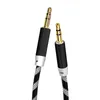 Cable de Audio auxiliar de extensión AUX de 3,5mm, cable estéreo macho trenzado de tela metálica intacta para iphone, Samsung, MP3, altavoz, tableta y PC