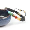 Moda damska bransoletka biżuteria hurtowych 8mm naturalne fasetowane cięte kamienne koraliki 7 Chakra Healing joga medytacja makrama bransoletki