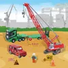 KDW Diecast Alloy Building Site Model Toy, 1:50 Transport Vehicle, Crane, Ornement for Xmas Kid Birthday Boy Gift, Collecting, 626034, USEU