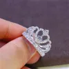 2019 neue Mode Silber Krone Form Strass Kristall Ringe Frauen Mädchen Hochzeit Braut Party Ring Schmuck