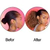 Curly Ponytail Clip In Women Hair Extension Deep Wave Curly Clip In Drawstring Ponytail Human Hair Extension 120g-160g Naturlig färg