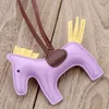 Famous Luxury Handmade PU Leather Horse Keychain Animal Key Chain Women Bag Charm Pendant Accessories Fashion Jewelry