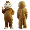 2019 Rabatt-Fabrikverkauf Curious George Monkey Maskottchenkostüm Ausgefallenes Geburtstagspartykleid Halloween-Karnevalskostüm