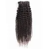 KISSHAIR kinky curly clip na extensão do cabelo cor natural cabelo humano brasileiro 7pcs trama clip on hair4003895