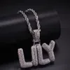 A-Z Custom Small Letters Necklaces Charm Pendant For Men Women Gold Silver Color Cubic Zirconia Hip Hop Jewelry Wholesale