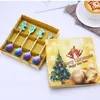 Stainless Steel Christmas Series Coffee Honey Spoon Dessert Teaspoons Xmas Gifts Home Barware Supplies Tableware Kitchen