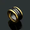 Luxur Design Titanium Steel Ring Silver Rose Gold Fashion Ring for Lovers White Black Ceramic Par Ring for Giftcatier