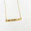 Hot Sale Be Brave Lettering Arrow to Wear Lettering Gold Sier Bar Necklace Warm and Encouragement Gift for Friends