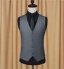 Light Gray Men Suit Groom Vest New Autumn Slim Fit Wedding Groomsmen Waistcoat V Neck Business Men Suit Vest Custom Made