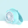 Portable USB Mini Fan carregamento Watch-Forma Folding Fan Fan recarregável com confortáveis ​​Presentes alça de pulso Verão crianças