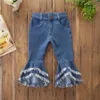 Ins Baby Girls Flare Trousers Denim Tassels Jeans Leggings Tights Kids Designer Clothes Pant Fashion Children Clothes RRA19491779429