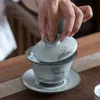 Retro Ru Ofen Gaiwan Jingdezhen handbemalte Tuschemalerei Deckel Schüssel große Öffnung Film Haushalt Tee Schüssel Terrine