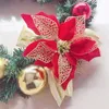 Weihnachtsdekorationen 12 Stück DIY Zuhause Hochzeitsdekoration Blumenkopf Glitzerkranz Künstliche Blumen für gefälschte Blumen1