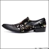 Zehen auf spitzem Slip Man formelles Kleid männliche Paty Prom -Schuhe Slehre echte Leder handgefertigt Herren Bankettparty Schuhe c96e