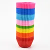 Silicone Muffin Cupcake Moulds 7cm Colorful Cake Cup Mold Case Bakeware Maker Baking Moulds Cake Tools HHA718