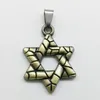 10pcs retro men's fashion geometry hexagram charms pendant Jewelry accessories DIY for necklace 32*25mm silver bronze