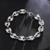 Bracciale da uomo nuovo di zecca 11 mm di larghezza Bracciale in chicchi di caffè in acciaio inossidabile 304 Bracciale a catena in oro argento Gioielli glamour M059157577