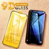 9D Tempered Glass Screen Protector för iPhone 11 Pro Max XS Max X XR Full Cover Lim Film för Samsung S10 A50 M20