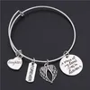 1pc Memorial Bangle förlust av mamma dotter Grandma syster pappa Remembrance Justerbar Bangle Armband Sympathy Present Smycken