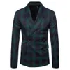 2019 New Mens Paild Blazers 3 색 영국 스타일 슬림 피트 옷깃 넥 캐주얼 정장 탑 플러스 사이즈 M - 4XL248r