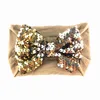 19 färger baby stora paljetter bowknot headbands mode sequin båge huvud wrap baby topp knut nylon huvudband flicka hår tillbehör m455