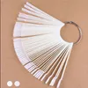 Clear Natural Fan Shaped False Nail Tips Polish UV Gel Sticker Decoration Display Stick Salon Tool Fake Art Prud22