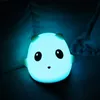 Panda noite luzes de silicone led touch lâmpada para crianças crianças quarto de cabeceira lâmpada de mesa 7 cor mudando noite lâmpada