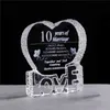 Ornements d'anniversaire de mariage de 10 ans pour la maison, Souvenirs en forme de cœur en cristal, cadeaux pour amoureux, cadeaux de mariage, 5589966