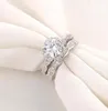 Vecalon 2019 bague de fiançailles Vintage ensemble de bagues de mariage pour femmes 3ct diamant simulé CZ 925 bague de fête féminine en argent Sterling