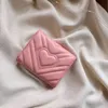 Designer-kort plånböcker avslappnade plånböcker prägla hjärtläder plånbok med låda kvinnor lyxiga rosa plånböcker korthållare handväska väska304g