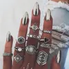 S339 Bohemian Fashion Jewelry Ancient Silver Gold Knuckle Ring Set Arrow Hollow Out Stacking Rings Midi Rings Set 10st/Set