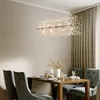 LED Modern Crystal Pendant Lamps European Romantic Flower Dandelion Hanging Lights Fixture American Shopping Mall Hotel Dining Room Indoor Lighting