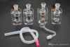 dab için 10mm Mini Cam Yağ Brülör Su Bong Bongs Kül Catcher Nargile Boru silikon hortumla yağ yakıcı su kabarcıklaştıncı Sigara kuleleri