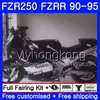 FZRR250 لياماها FZR-250 1990 1991 1992 1993 1993 1994 1995 250HM.25 FZR 250 FZR250R FZR 250R FZR250 hot sale black 90 91 92 93 94 95 Fairing